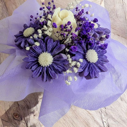 Fondant bouquet éternel violet
